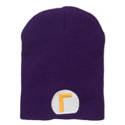 Circle Waluigi Embroidered Short Beanie