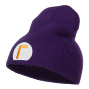 Circle Waluigi Embroidered Short Beanie