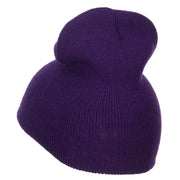 Circle Waluigi Embroidered Short Beanie