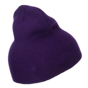 Circle Waluigi Embroidered Short Beanie