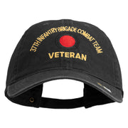 U.S. Army 37th Infantry Brigade Combat Team Embroidered Washed Solid Pigment Dyed Cotton Twill Brass Buckle Cap - Black OSFM
