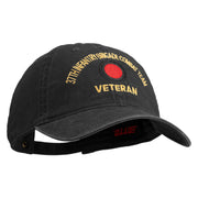 U.S. Army 37th Infantry Brigade Combat Team Embroidered Washed Solid Pigment Dyed Cotton Twill Brass Buckle Cap - Black OSFM