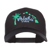 Hawaii Aloha State Embroidered Trucker Cap