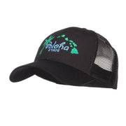 Hawaii Aloha State Embroidered Trucker Cap