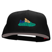 Keep On Running Embroidered Superior Cotton Twill Flat Bill Snapback Prostyle Cap - Black OSFM