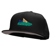 Keep On Running Embroidered Superior Cotton Twill Flat Bill Snapback Prostyle Cap - Black OSFM