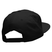 Keep On Running Embroidered Superior Cotton Twill Flat Bill Snapback Prostyle Cap - Black OSFM