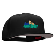 Keep On Running Embroidered Superior Cotton Twill Flat Bill Snapback Prostyle Cap - Black OSFM