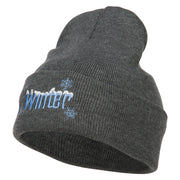 Winter with Snowflake Embroidered Long Beanie