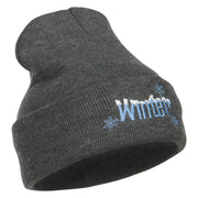 Winter with Snowflake Embroidered Long Beanie