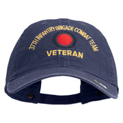 U.S. Army 37th Infantry Brigade Combat Team Embroidered Washed Solid Pigment Dyed Cotton Twill Brass Buckle Cap - Navy OSFM