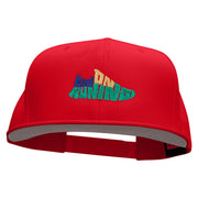 Keep On Running Embroidered Superior Cotton Twill Flat Bill Snapback Prostyle Cap - Red OSFM