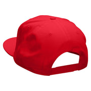 Keep On Running Embroidered Superior Cotton Twill Flat Bill Snapback Prostyle Cap - Red OSFM