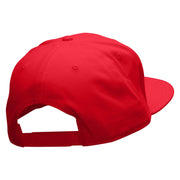 Keep On Running Embroidered Superior Cotton Twill Flat Bill Snapback Prostyle Cap - Red OSFM