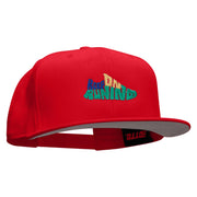 Keep On Running Embroidered Superior Cotton Twill Flat Bill Snapback Prostyle Cap - Red OSFM