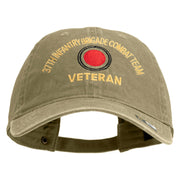 U.S. Army 37th Infantry Brigade Combat Team Embroidered Washed Solid Pigment Dyed Cotton Twill Brass Buckle Cap - Khaki OSFM