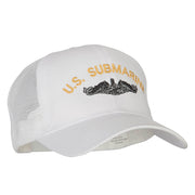 US Submarine Logo Embroidered Solid Cotton Mesh Pro Cap