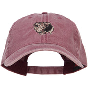 Pomeranian Embroidered Washed Cotton Twill Cap