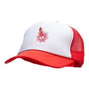 Red Firework Embroidered Foam Panel Mesh Snapback