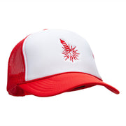 Red Firework Embroidered Foam Panel Mesh Snapback