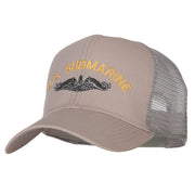 US Submarine Logo Embroidered Solid Cotton Mesh Pro Cap