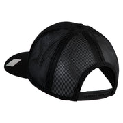 US Submarine Logo Embroidered Solid Cotton Twill Mesh Prostyle Cap - Black OSFM