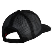 US Submarine Logo Embroidered Solid Cotton Twill Mesh Prostyle Cap - Black OSFM