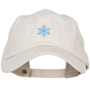 Snowflake Embroidered Unstructured Washed Cap