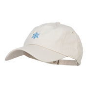 Snowflake Embroidered Unstructured Washed Cap