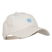 Snowflake Embroidered Unstructured Washed Cap