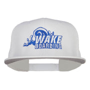 Wake Boarding Embroidered Flat Bill Cap