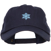 Snowflake Embroidered Unstructured Washed Cap