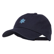 Snowflake Embroidered Unstructured Washed Cap