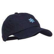 Snowflake Embroidered Unstructured Washed Cap