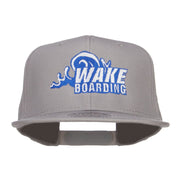 Wake Boarding Embroidered Flat Bill Cap