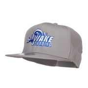 Wake Boarding Embroidered Flat Bill Cap