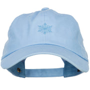 Snowflake Embroidered Unstructured Washed Cap