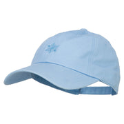 Snowflake Embroidered Unstructured Washed Cap