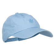 Snowflake Embroidered Unstructured Washed Cap