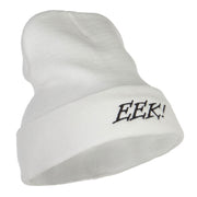 Halloween Eek Embroidered Long Beanie