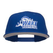 Wake Boarding Embroidered Flat Bill Cap