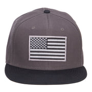 Grey American Flag Patched Two Tone Snapback