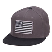 Grey American Flag Patched Two Tone Snapback