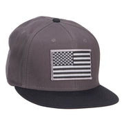 Grey American Flag Patched Two Tone Snapback