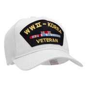 WWII Korea Veteran Fan Shape Patched Cotton Mesh Cap