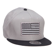 Grey American Flag Patched Two Tone Snapback