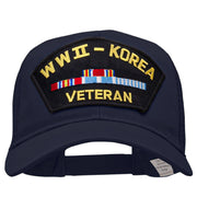 WWII Korea Veteran Fan Shape Patched Cotton Mesh Cap