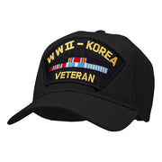 WWII Korea Veteran Fan Shape Patched Cotton Mesh Cap