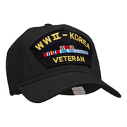 WWII Korea Veteran Fan Shape Patched Cotton Mesh Cap