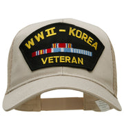 WWII Korea Veteran Fan Shape Patched Cotton Mesh Cap